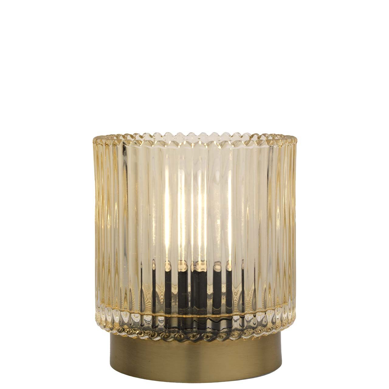 LAMPADA IN VETRO H.12 ALIMENTATA A BATTERIE - SENAPE